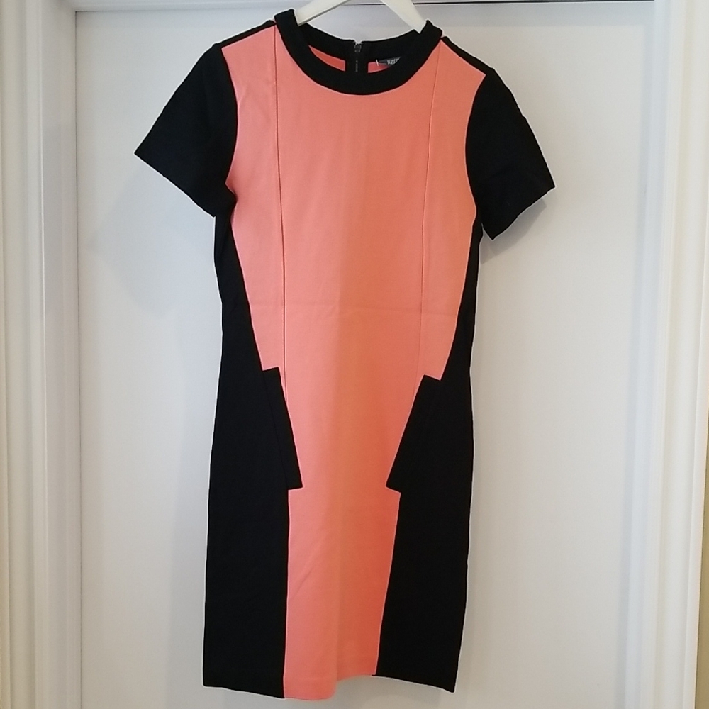 Kenneth Cole Pink and Black Mini Dress. Size M
